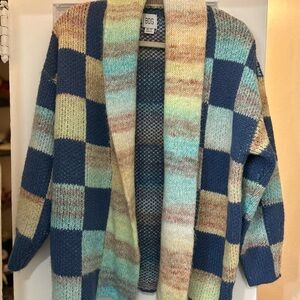 Urban Outfitters Colorful Checkered Cardigan
